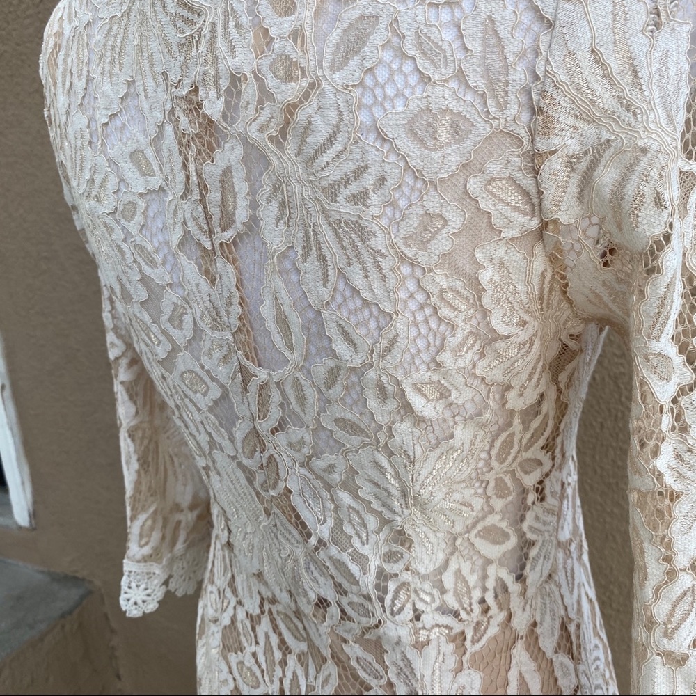 Selfie Aurora Lace High-Low Hem Dress Nude L - Picture 7 of 9